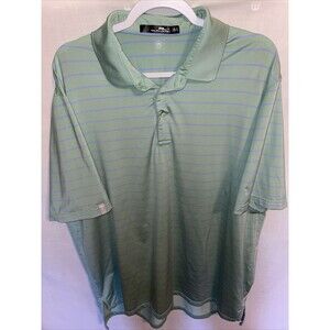 Ralph Lauren RLX Polo Shirt Men’s Size XL Mint Green Striped Golf Tennis Walking